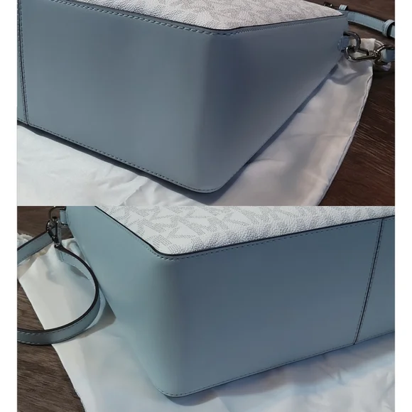 Michael Kors Signature Logo Jessie Large Tote in Soft Sky NWT - Picture 9 of 12